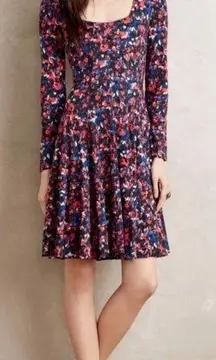 HD in Paris Anthropologie Dress Floral Long Sleeve Swing Dress SP GUC Pullover