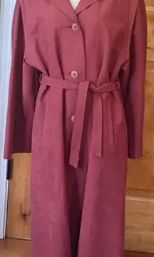 FEMITEX 2-Pckt Rose Belted Lined TrenchCoat EUC M