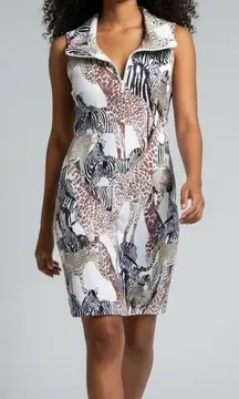 Chic Sleeveless Animal Print Mini Dress