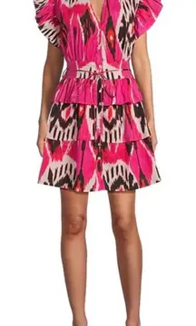 Ro's Garden Hunan Boyfriend Printed Cap Sleeve A-Line‎ Tiered Mini Dress