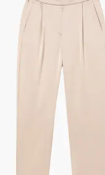 Rachel Zoe Cream Satin Straight Leg Pants