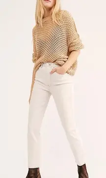 3x1 • Claudia jeans slim cropped high waist straight leg Pale Stone beige ecru