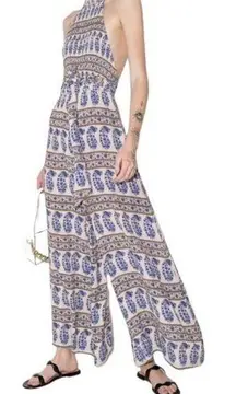 BOTEH Lazuli shirred halterneck jumpsuit romper size 1