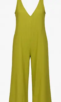 Calypso St. Barth Linen Blend Wide Leg Jumpsuit Lime Green M NWT