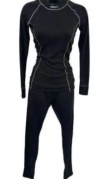 Rbx Active Craft Black Long Sleeve Shirt &  Leggings Workout Ski Hiking Fitness