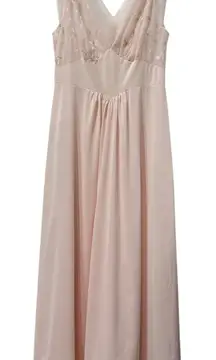 RARE VTG‎ 50s Vanity Fair Embroidered  Chiffon Nightgown Sheer Pink Slip 36 M