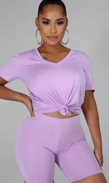 Biker shorts set - lavender