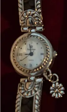 Premier‎ Designs Quartz Ladies Watch Silver Tone Charm Bangle Bracelet With Case