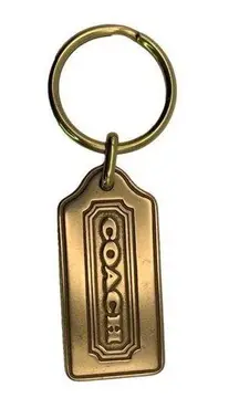 Coach Rare  Vintage Thick Gold Brass Bag Fob Key Ring Key Chain