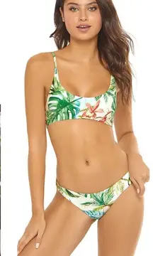 New. Pilyq PQ tropical reversible bandeau bikini set. M-top/S-bottom. Retails $1