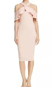 Nookie Hermosa Cold-Shoulder Midi Dress Blush Pink NWT‎ Small