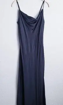 Zara Drape Neck Satin Slip Dress
