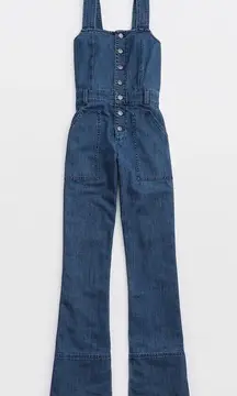 Aerie denim jean overalls blue kick flare - XS - retro styled outfit