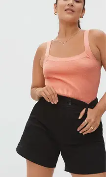 Everlane The Way-High Twill Short Cotton Stretch Black Size 2