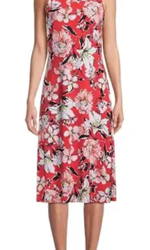 Kasper Red Midi Sleeveless Dress
