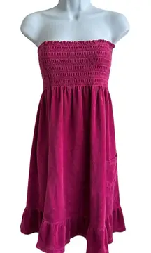 Juicy Couture Vintage Y2K Pink Terry Cloth Cover Up Dress L USA Towel Pool
