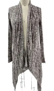 Calvin Klein Jeans brown/cream herringbone long lightweight Open cardigan L