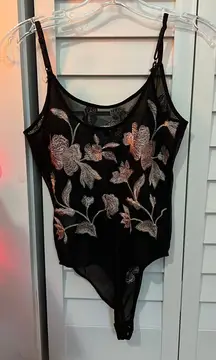 Floral Embroidered Bodysuit