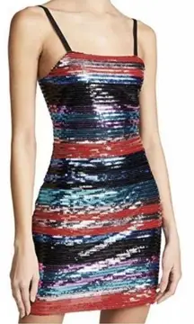 NWT WAYF Manfi Striped Sequin Dress Size Large