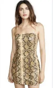 Likely  Size Small Hayley Snake Print Faux Leather Mini Dress Sheath Sleeveless