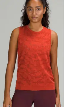 Lululemon Swiftly Breathe Muscle Tank Plus Size 16 Aztec Brick Autumn Red NEW