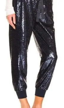 💕CINQ A SEPT💕 Giles Sequin Pull-On Jogger Pants Navy Blue XS NWT