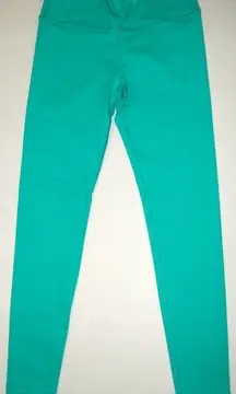 New Fabletics Womens Leggings Teal Green S High Waist PowerHold Yoga Run UPF