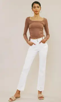 KanCan White Straight Leg Jeans 