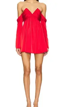 Revolve More to Come Regina off shoulder mini dress in cherry red