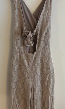 Free People Lace Cutout Sleeveless Jumpsuit VNeck Size 6