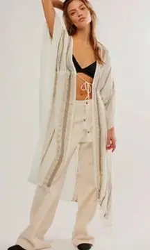 NWOT Free People Emerald Coast Kimono  in Antique Ivory ONE SIZE