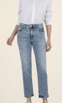 Kut From The Kloth Jeans Women's 4 Blue Rachael Fab Ab Mom‎ High Rise Distressed