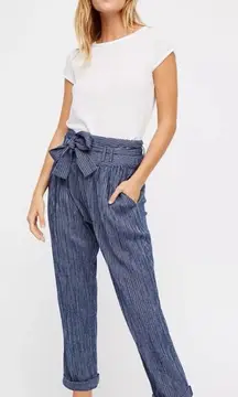 FREE PEOPLE Rumors Yarn Dye Harem Pants NO BELT