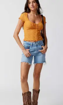 Urban Outfitters Kimchi Blue Women's Orange Quinn Lace Top