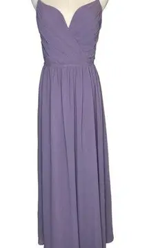 Hayley Paige Occasions Candlelight Chiffon A-line Maxi Dress 5800 Lilac, size 10