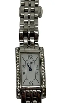 Citizen Eco-Drive Women's Silver Tone Crystal Accent Watch Untested‎ Battery