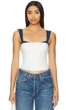 Free People Two-Tone Tank White Combo