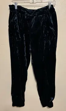 Jolt Green Crushed Velvet Jogger Pants | Size Large