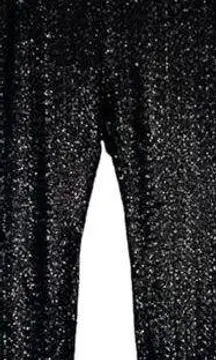 Bisou Bisou Black Metallic Sequin Skinny Ankle Dressy Legging Pants Women Sz M