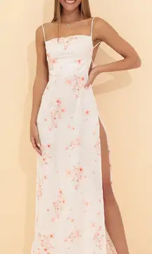 Satin Floral Maxi Dress