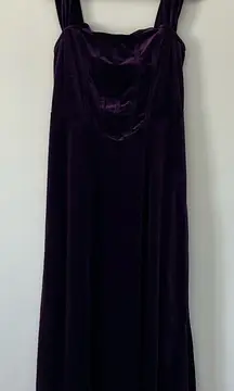 Shein Purple Velvet Corset Back Sleeveless Renaissance Medieval Midi Dress 0XL