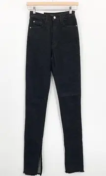 WEWOREWHAT Slit Hem Black High Rise Skinny Stretch Jeans 5 Pocket Revolve NEW