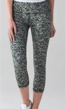 Lululemon X Soulcycle Wunder Under Crop High Rise Washington DC Olive Green