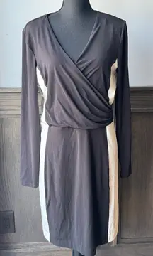 Metaphor black and white long sleeve dress size XL