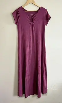 Soft Surroundings Dress Womens Size Small Maxi Pink Pockets Modal Lagenlook Boho