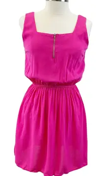 NEW Cloud & Sky Womens‎ M Vibrant Bright Pink Mini Dress Square Neck Summer