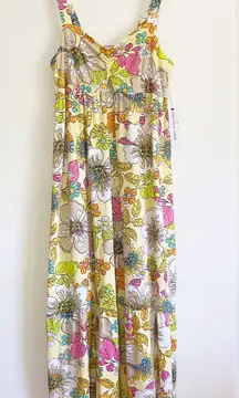 Yellow Floral Maxi Dress size Small