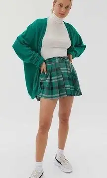 Urban Outfitters Marianne Buckle Waist Green Plaid Mini Skirt