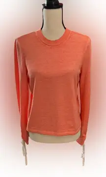Alternative Apparel - Coral Lace Up Tie Sleeve‎ Crewneck Sweatshirt