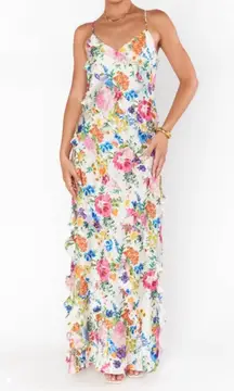 NEW SHOW ME YOUR MUM Ivory Botanical Floral Romance Ruffle Dress